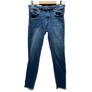 KUT From The Kloth Blue Jeans Women's 4 Carlo Ankle Skinny Raw Hem Medium Wash